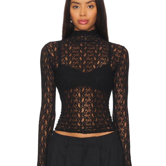 Enza Costa Ivory Lace Turtleneck - Picture 3 of 4